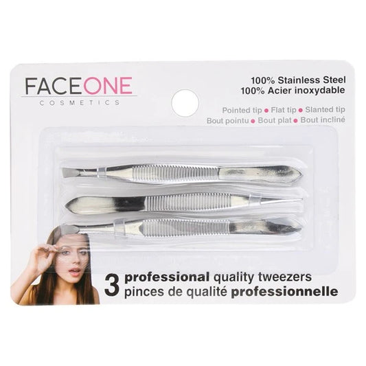 FaceOne Tweezers 3PK Card